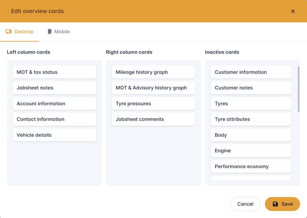 overview options