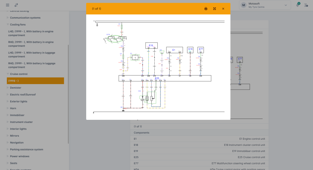 Wiring diagrams for automotive technical data